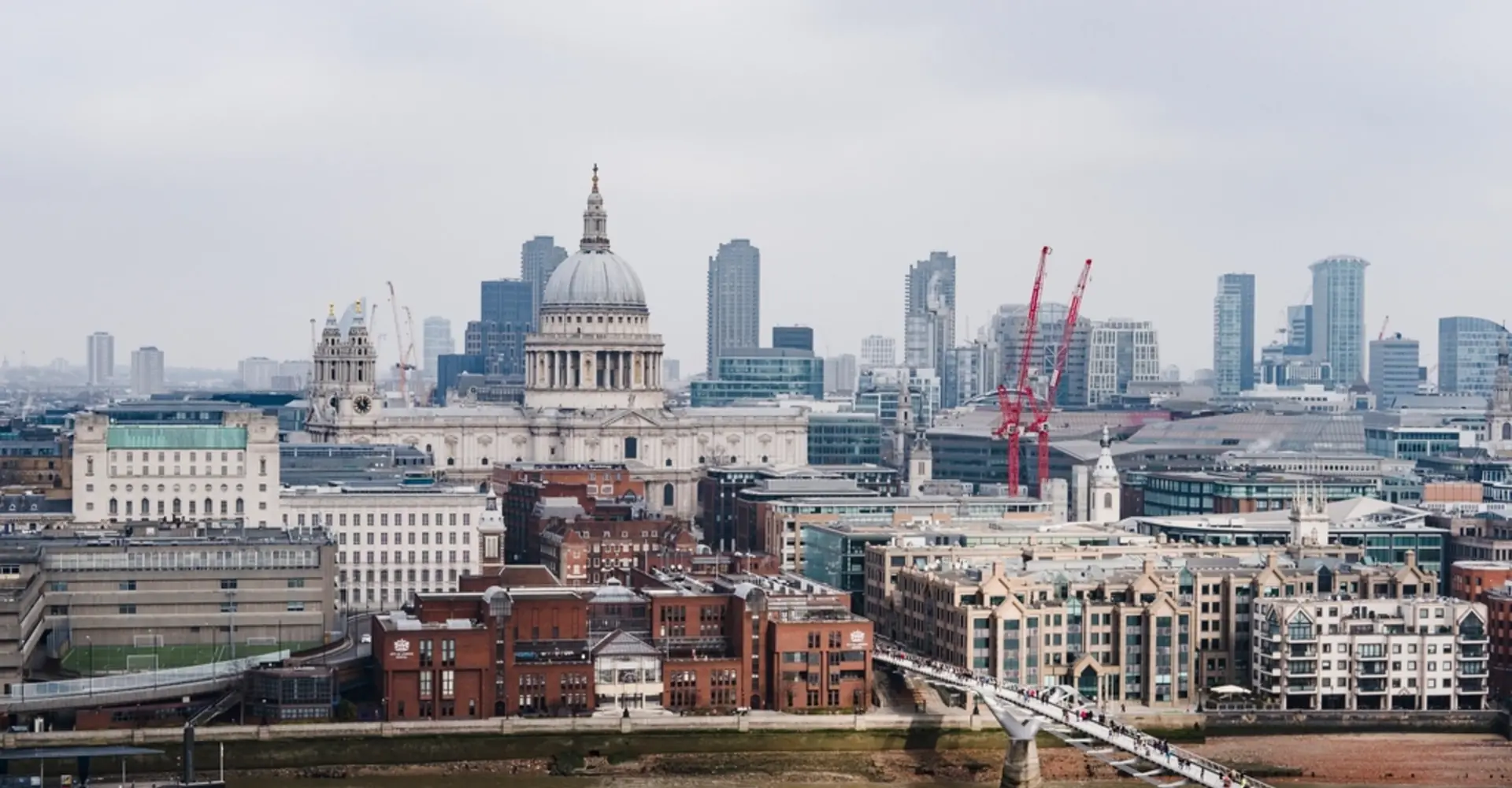 United Kingdom city skyline at dusk